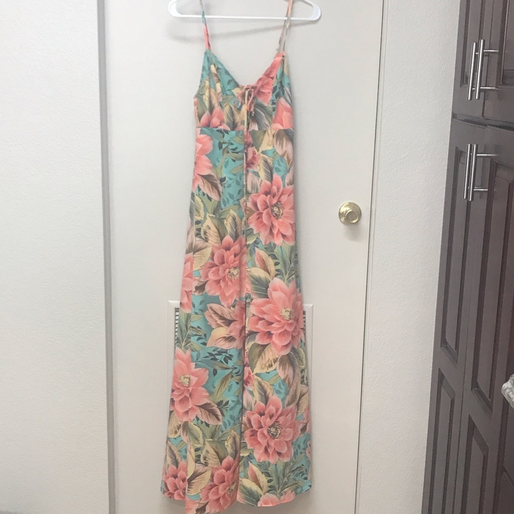 Show Me Your MuMu Coral and Teal Floral Dress